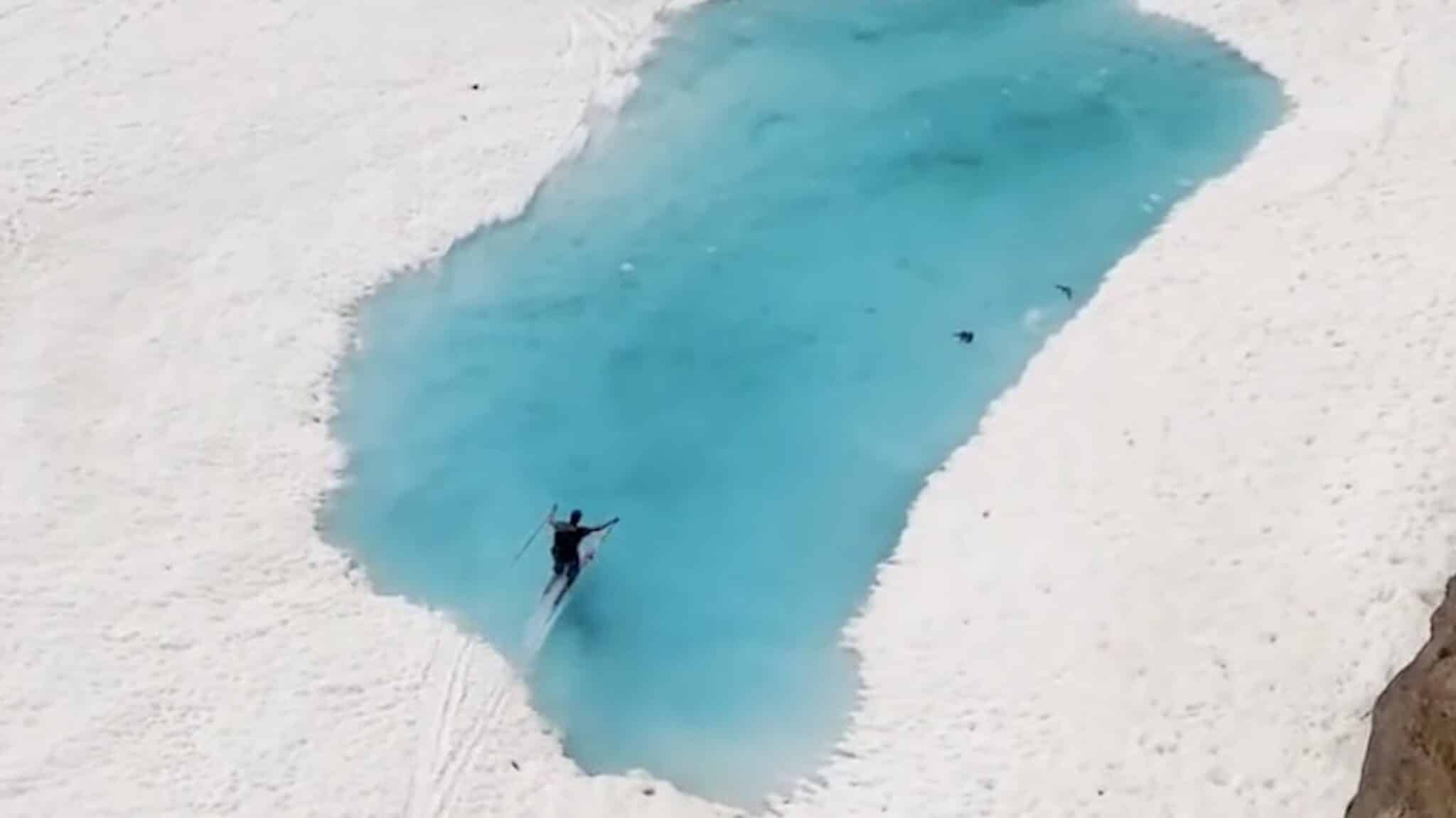 Skier Nails Incredible Pond Skim in Jackson Hole Backcountry
