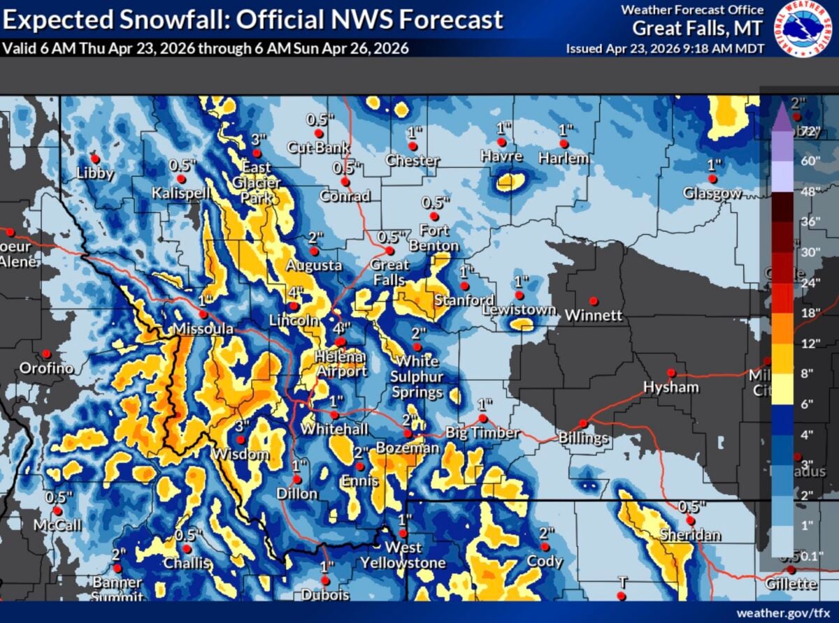 Expected snowfall forecast.