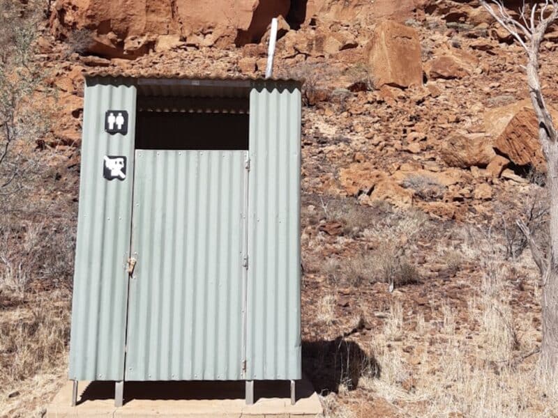 Pit toilet in Australia.