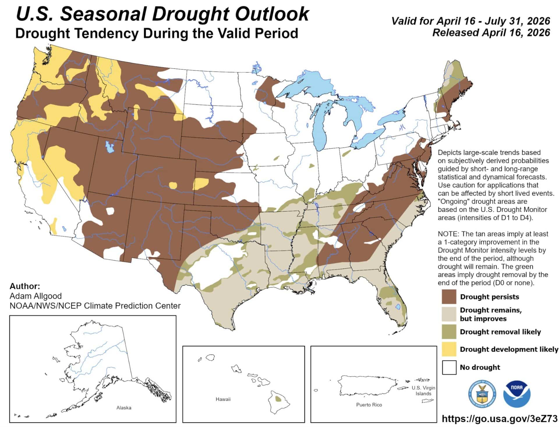 U.S. seasonal drought outlook.