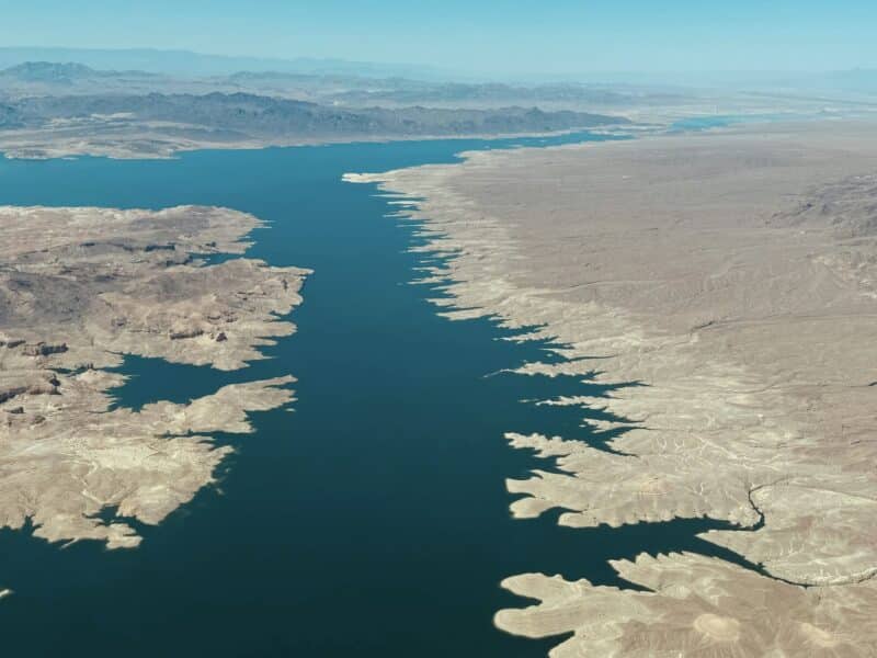Dry land and water in Arizona.