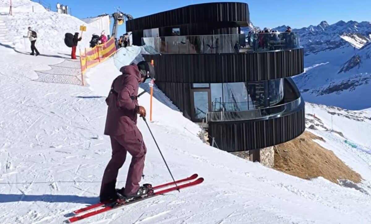 Skiing Germany's longest ski run.
