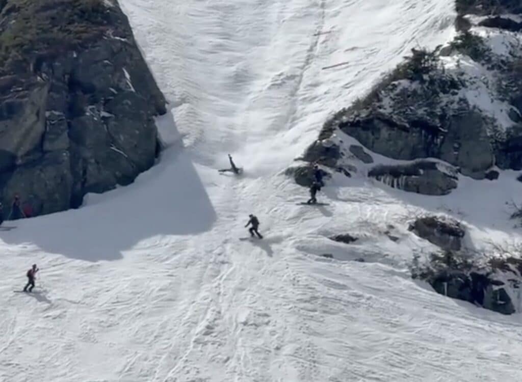 Out-of-Control Skier Causes Brutal Collision at Tuckerman Ravine