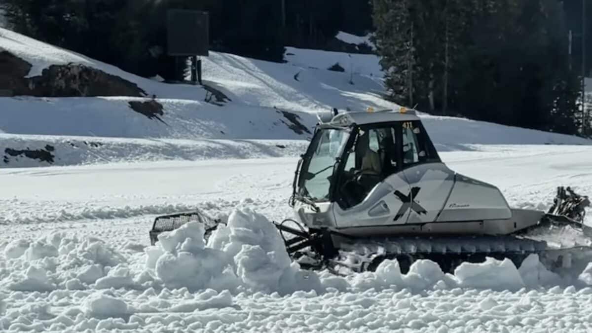 Whistler Mountain Park builds a 24 foot mountain of snow.