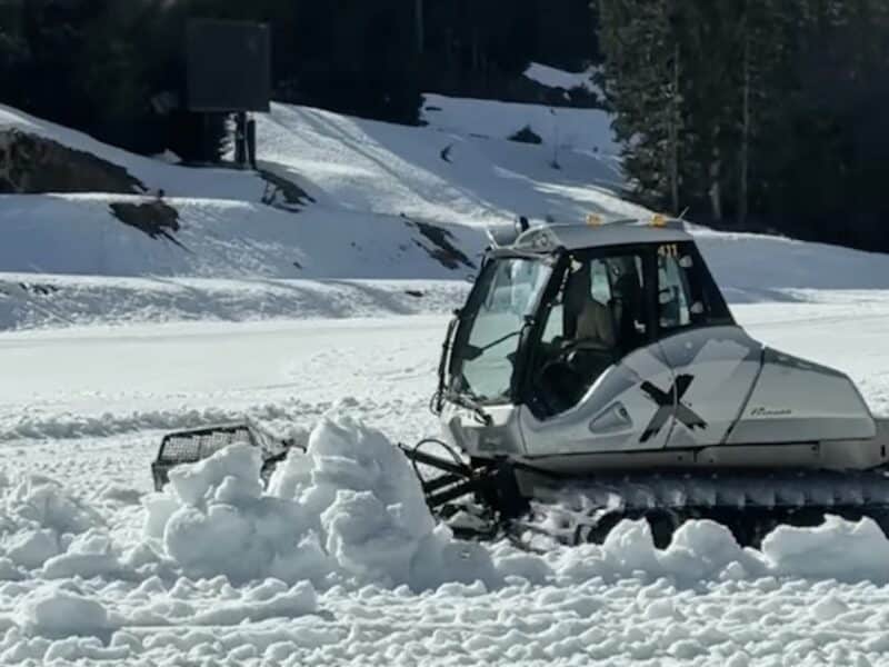 Whistler Mountain Park builds a 24 foot mountain of snow.