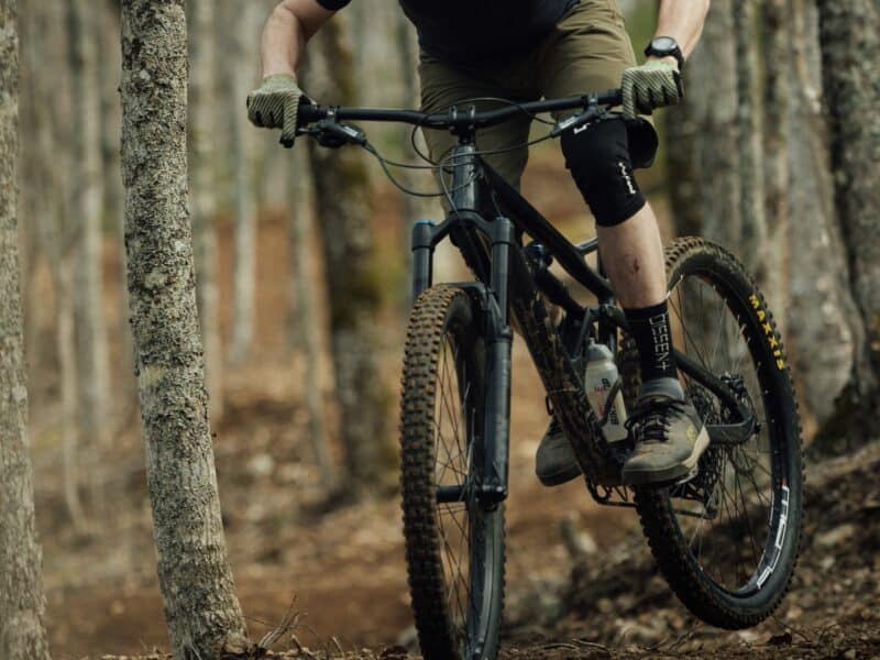 Mountain biking.