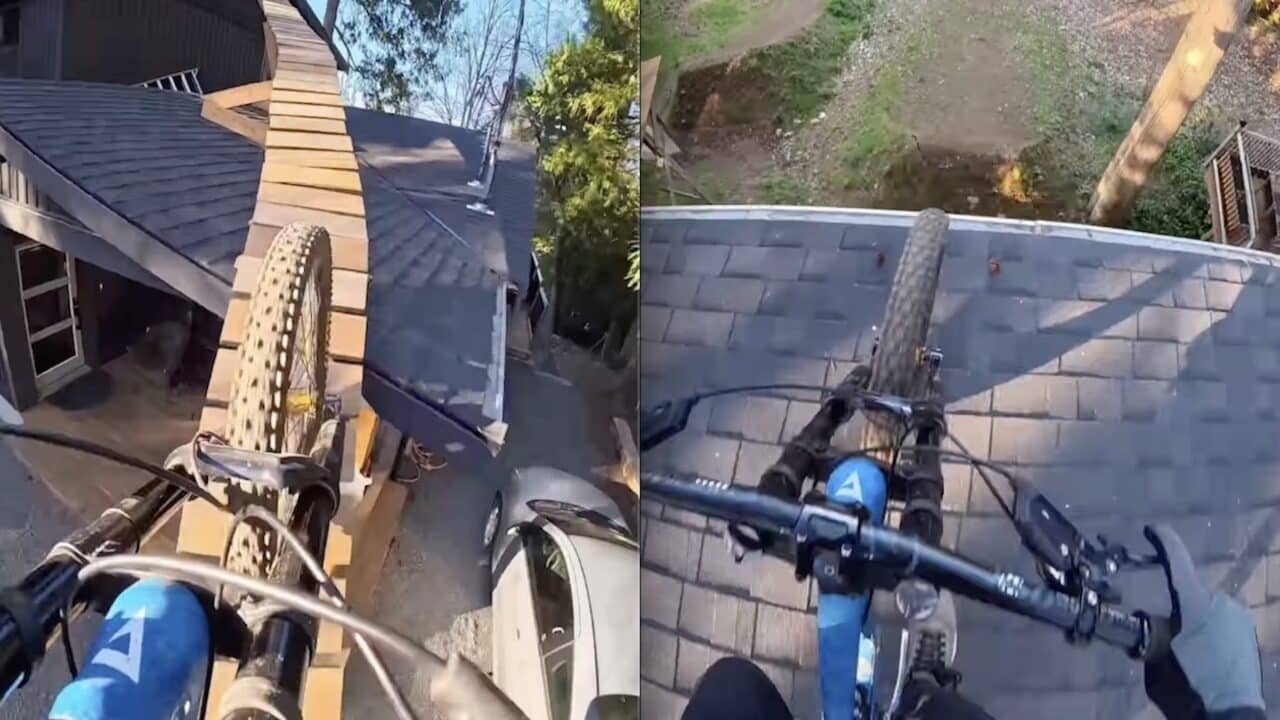 Reece Wallace's backyard mountain bike park.