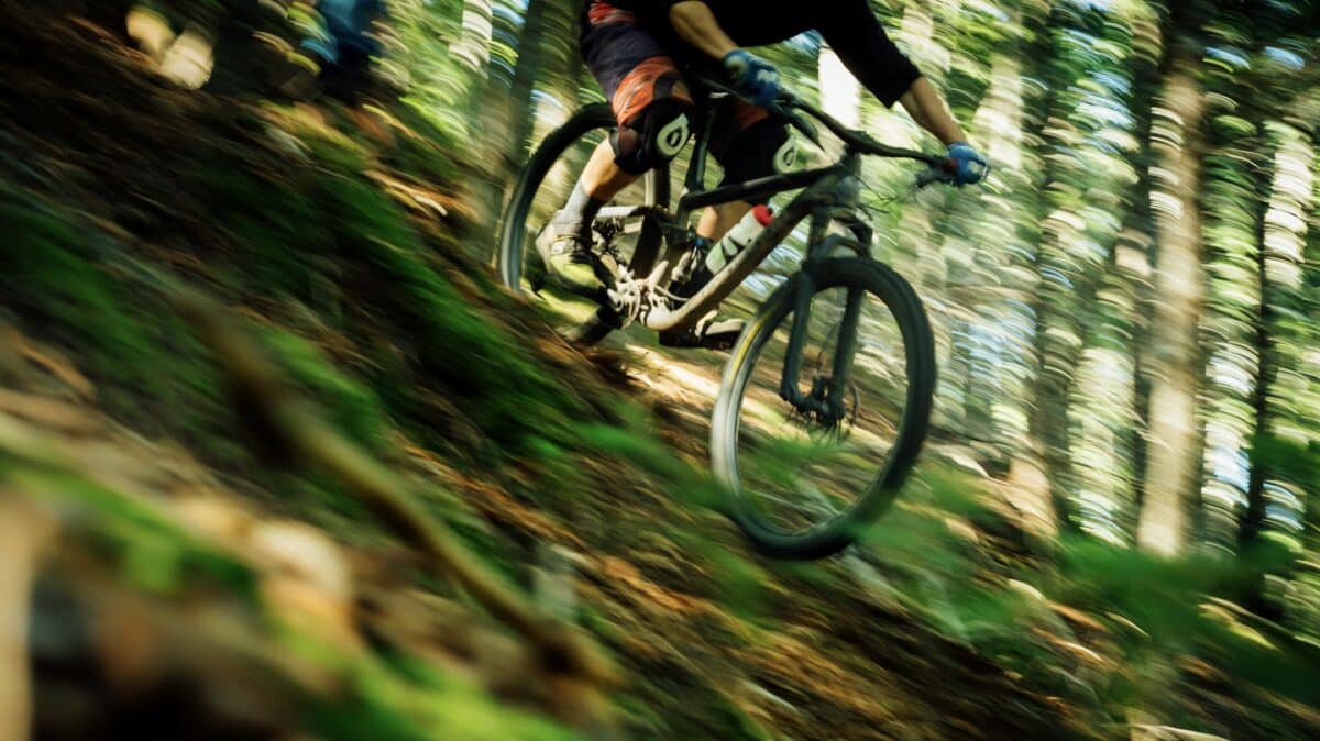 Mountain biking.