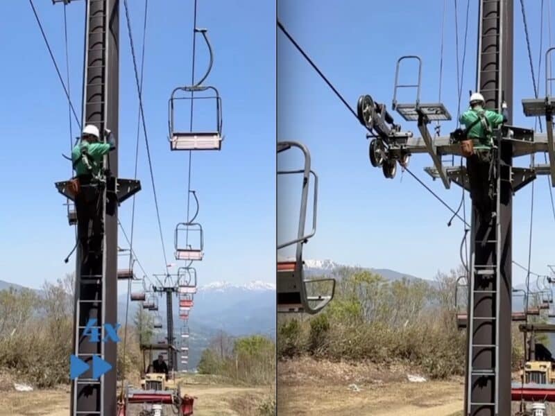 Adjustable height Japanese ski lift.