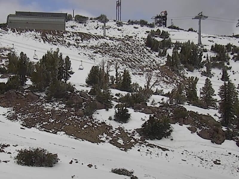 Skiing and snowboarding at Mammoth Mountain.