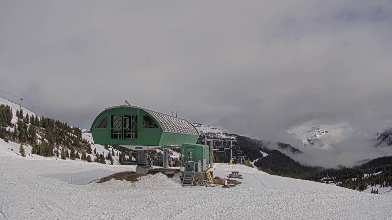 Conditions at the top of Strawberry Express at Banff Sunshine.
