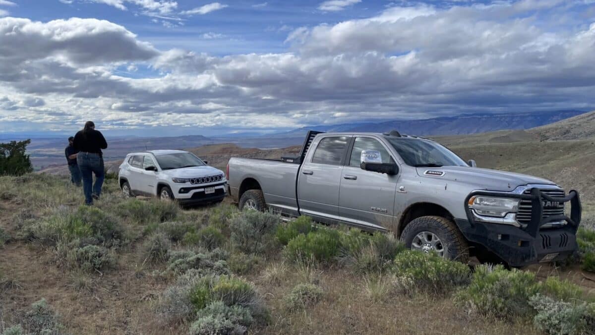 German tourists rescued from remote road in Wyoming.