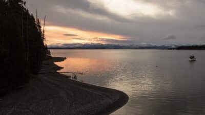 Yellowstone Lake in Yellowstone National Park.