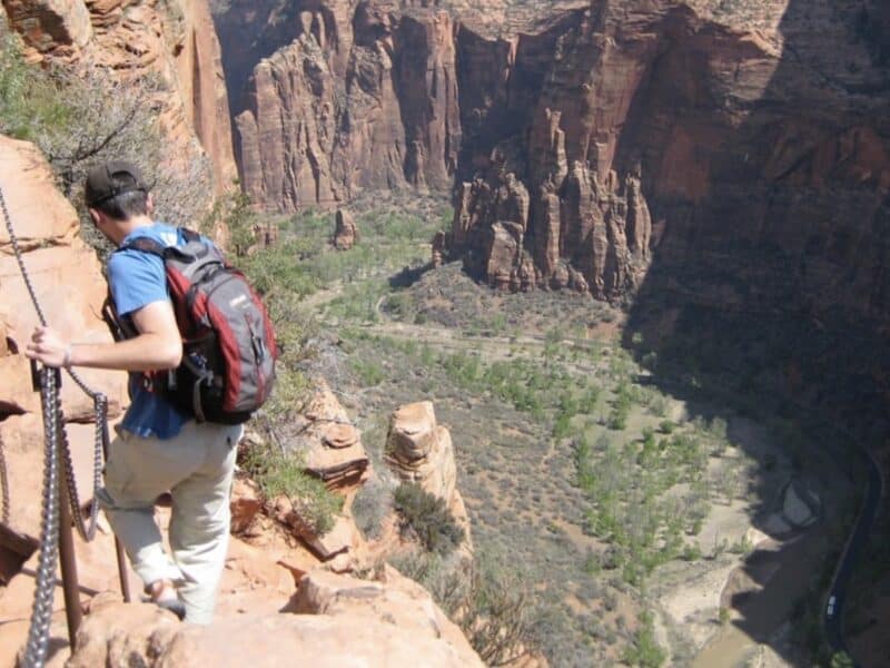 Hiking Angels Landing in Zion National Park.