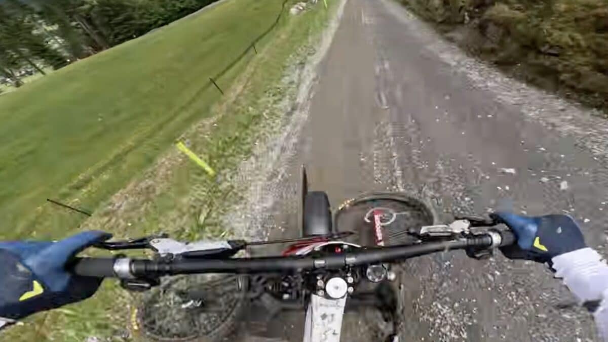 Brutal mountain bike crash.