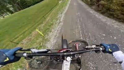 Brutal mountain bike crash.