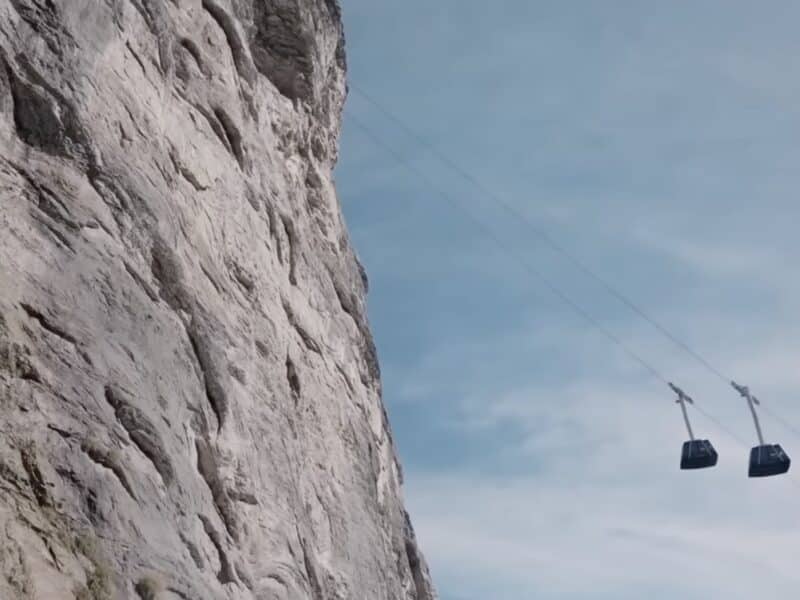 Steepest cable car in the world.