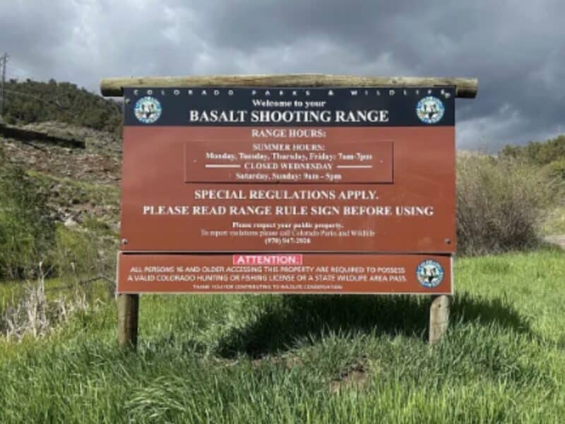 Basalt Shooting Range in Colorado, closed due to high fire danger.
