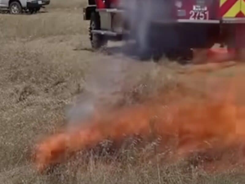 Wildfire danger associated with fireworks.