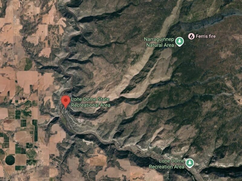 Lone Dome State Wildlife Area, closed due to fire danger.