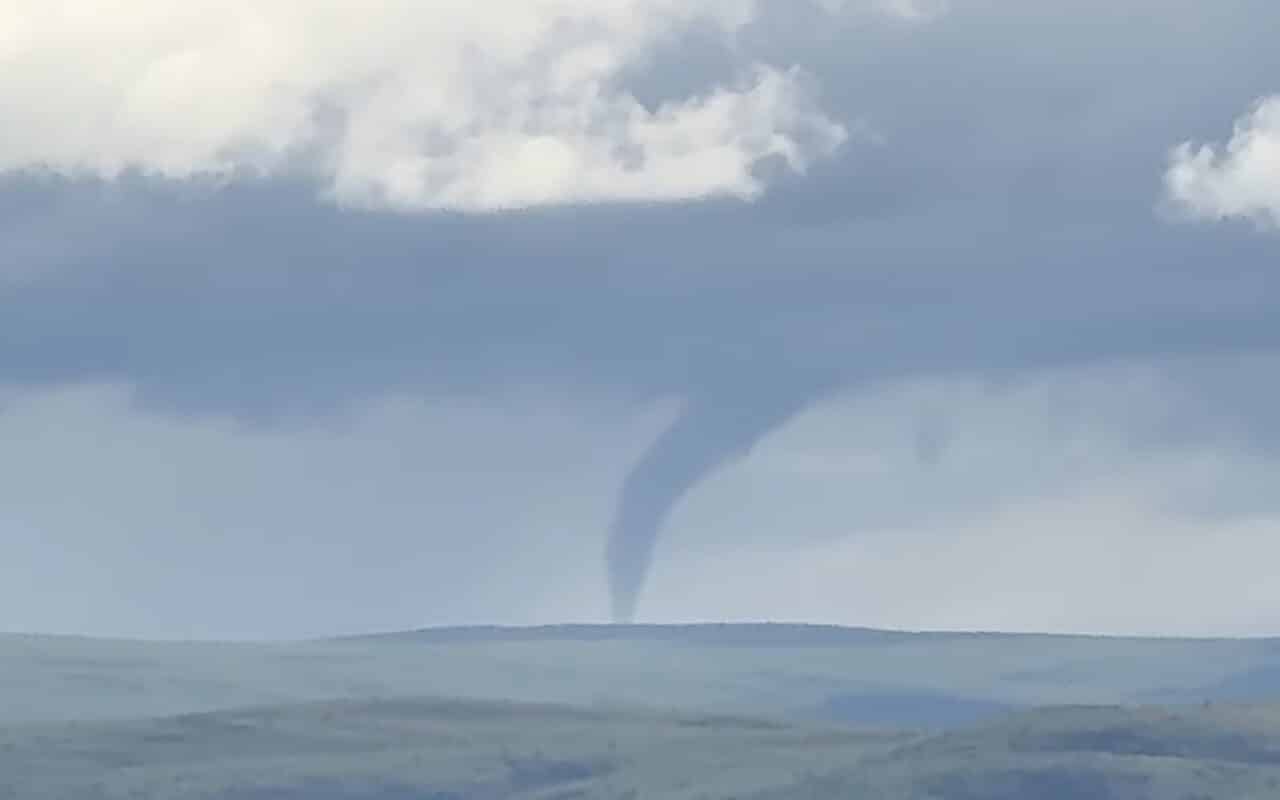 Tornado-like funnel forms over Alaska.