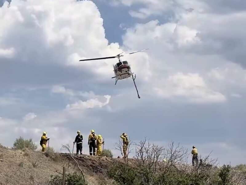 Helicopter fights grass fire in Colorado.