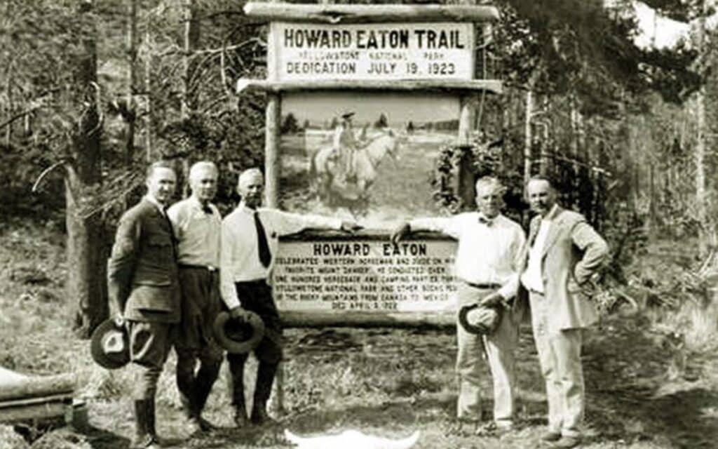 Sign dedicating the Howard Eaton Trail at Sheepeater Cliff, the once common starting point of Howard’s tours into the park.