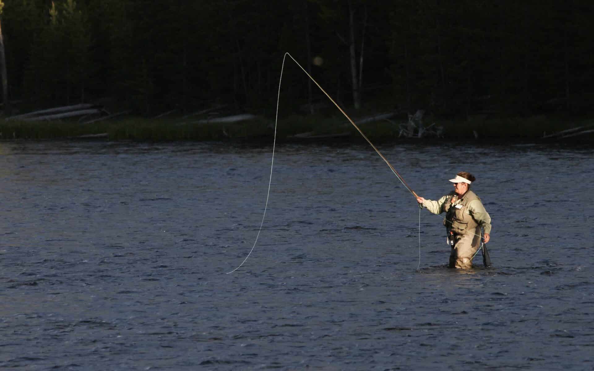 Flyfishing in the Firehole River in Yellowstone National Park.