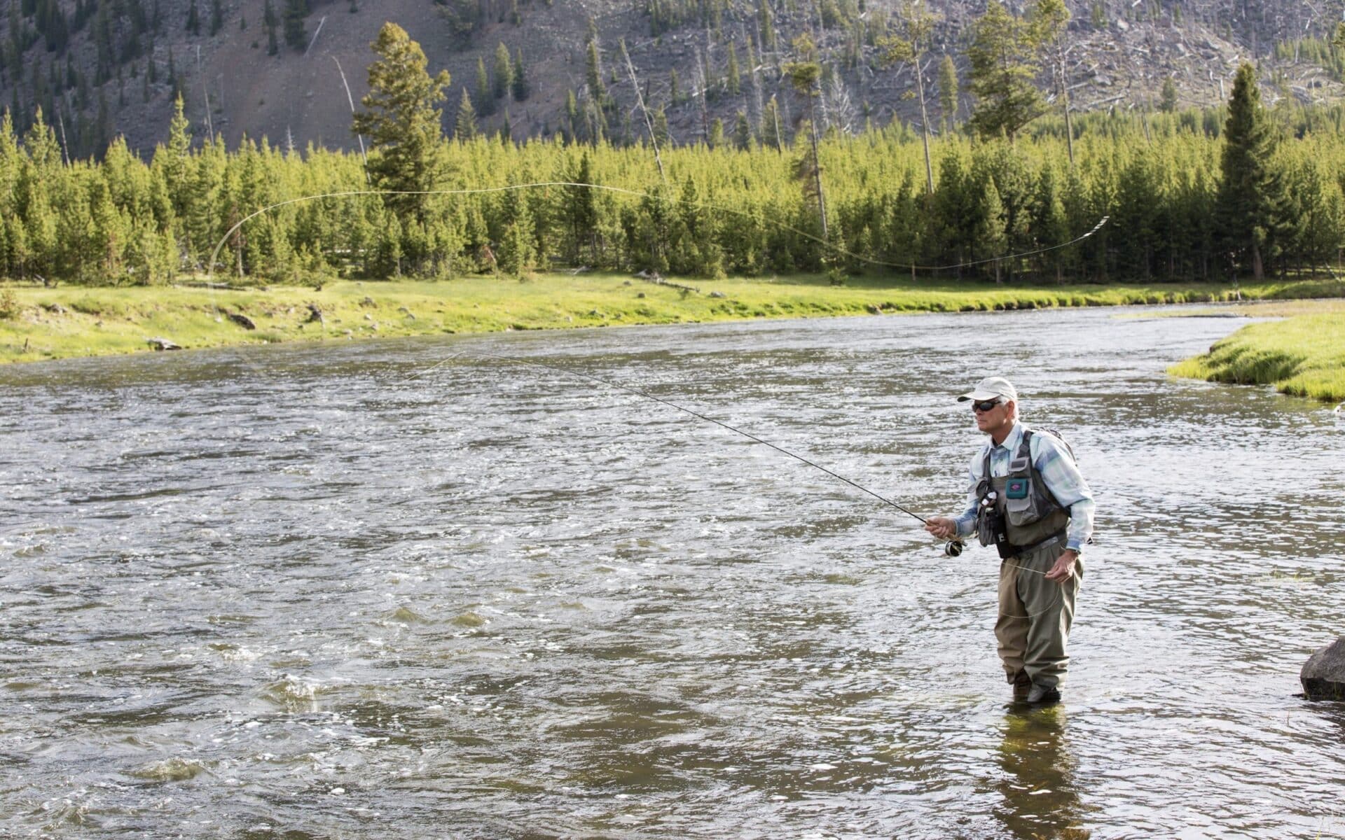 Fly fishing on the Madison River.
