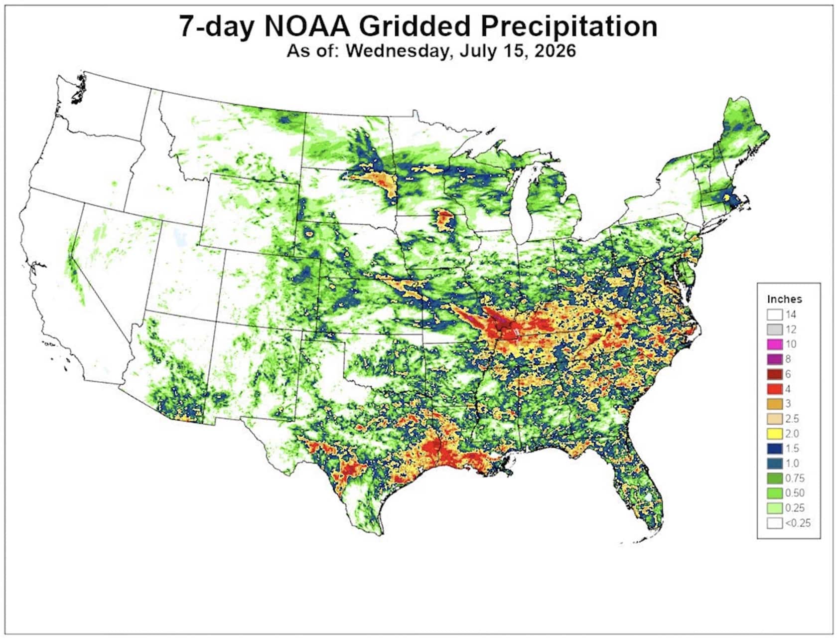 7-Day Gridded Precipitation.
