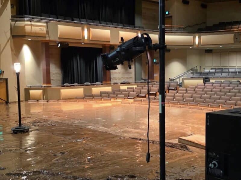 Flooding at a theater in Telluride, Colorado.