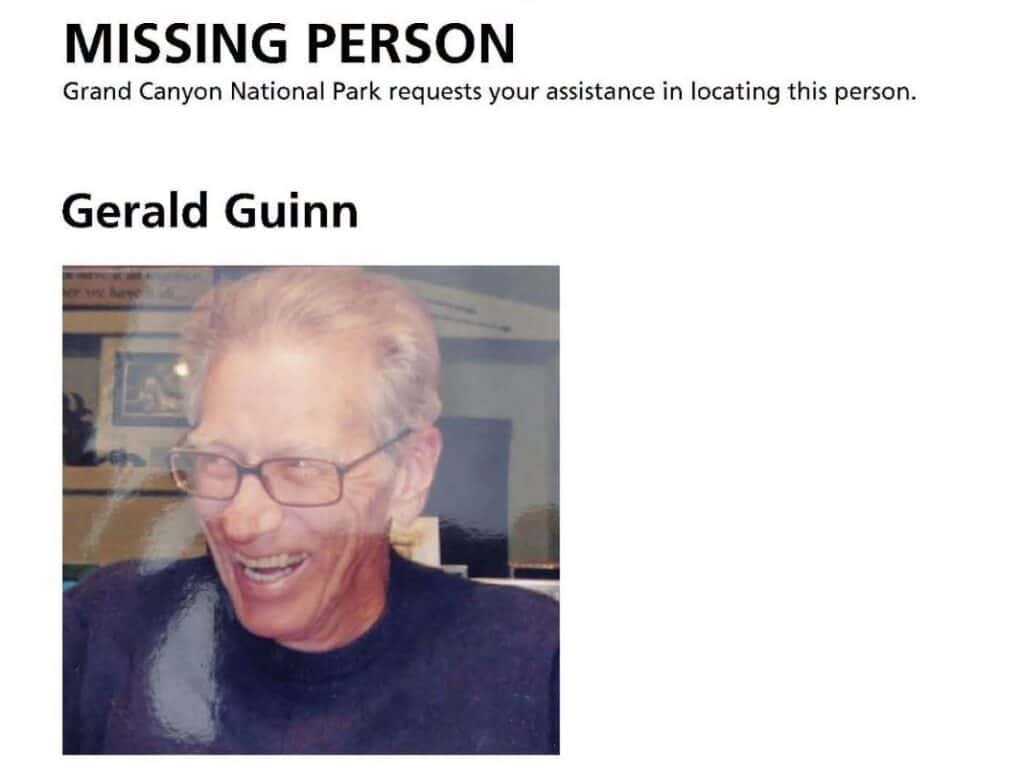 Search Underway For Missing 83-Year-Old Hiker @ Grand Canyon National Park 1 Gerald Guinn, 83, of Kanab, Utah