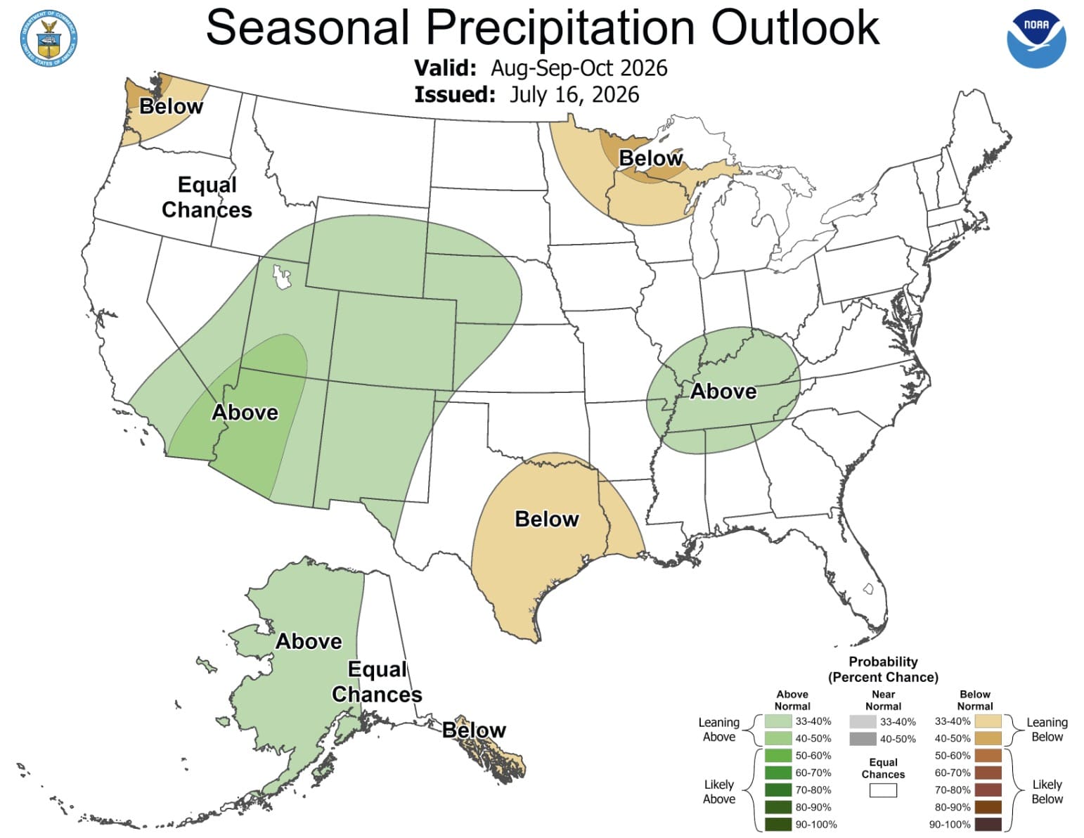 August-October Seasonal Precipitation Outlook.
