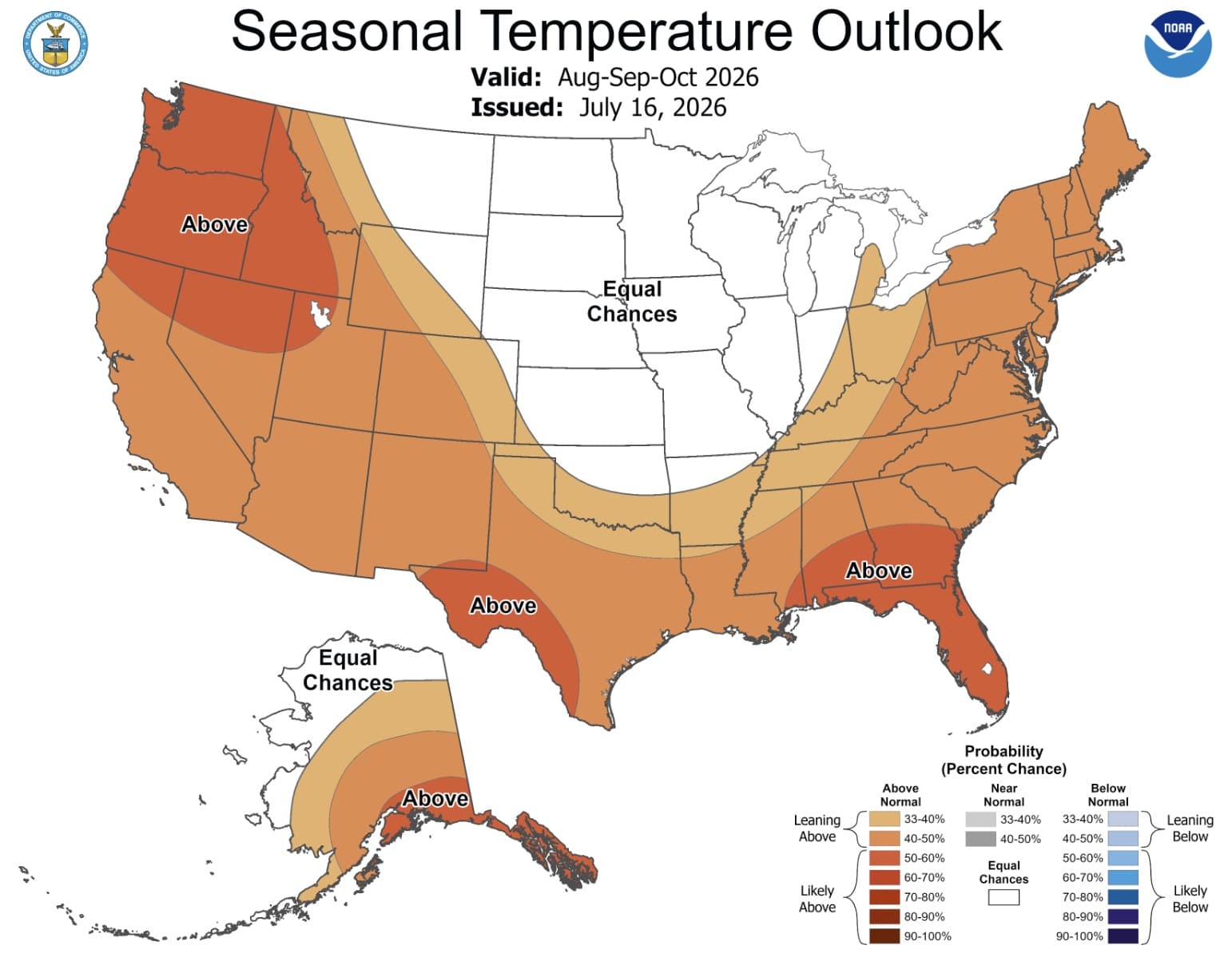 August-October Seasonal Temperature Outlook.