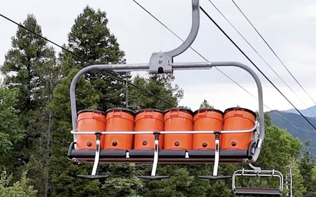 Chairlift load test at Angel Fire Resort.