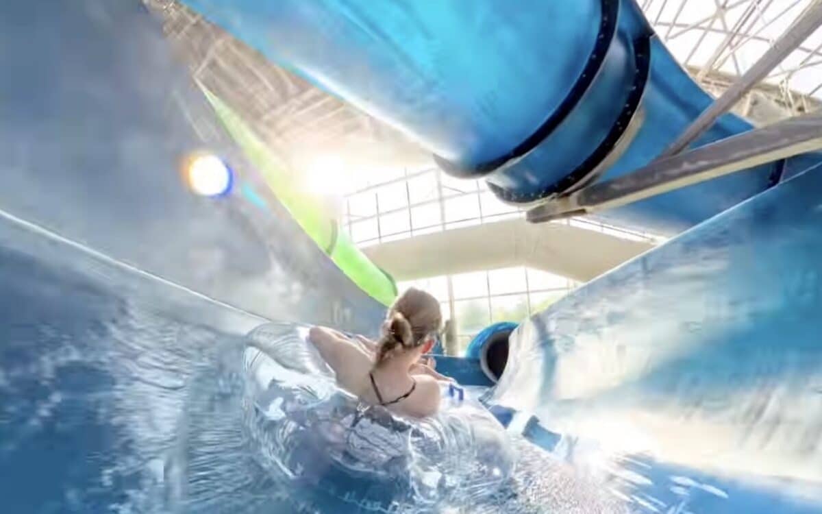 Water slide at Jay Peak in Vermont.