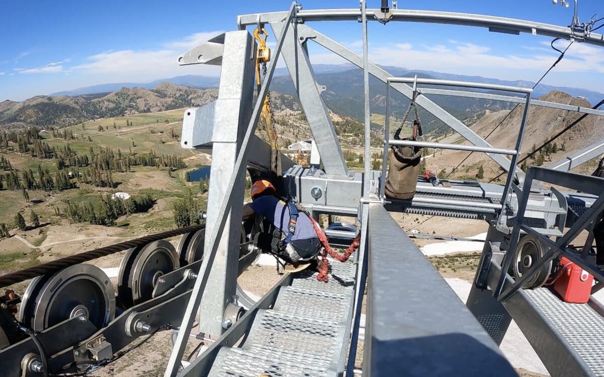 Lift maintenance at Palisades Tahoe.