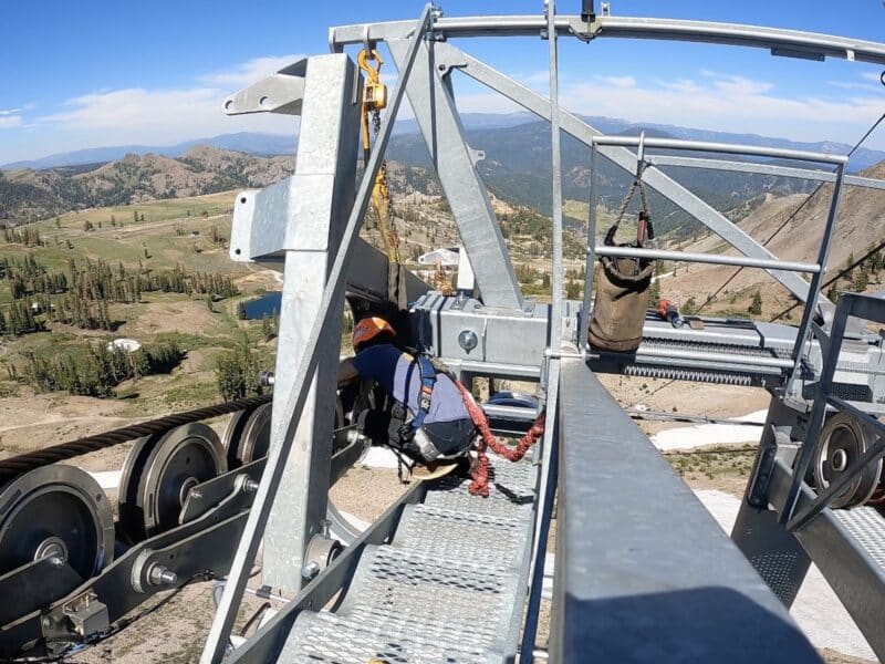 Lift maintenance at Palisades Tahoe.