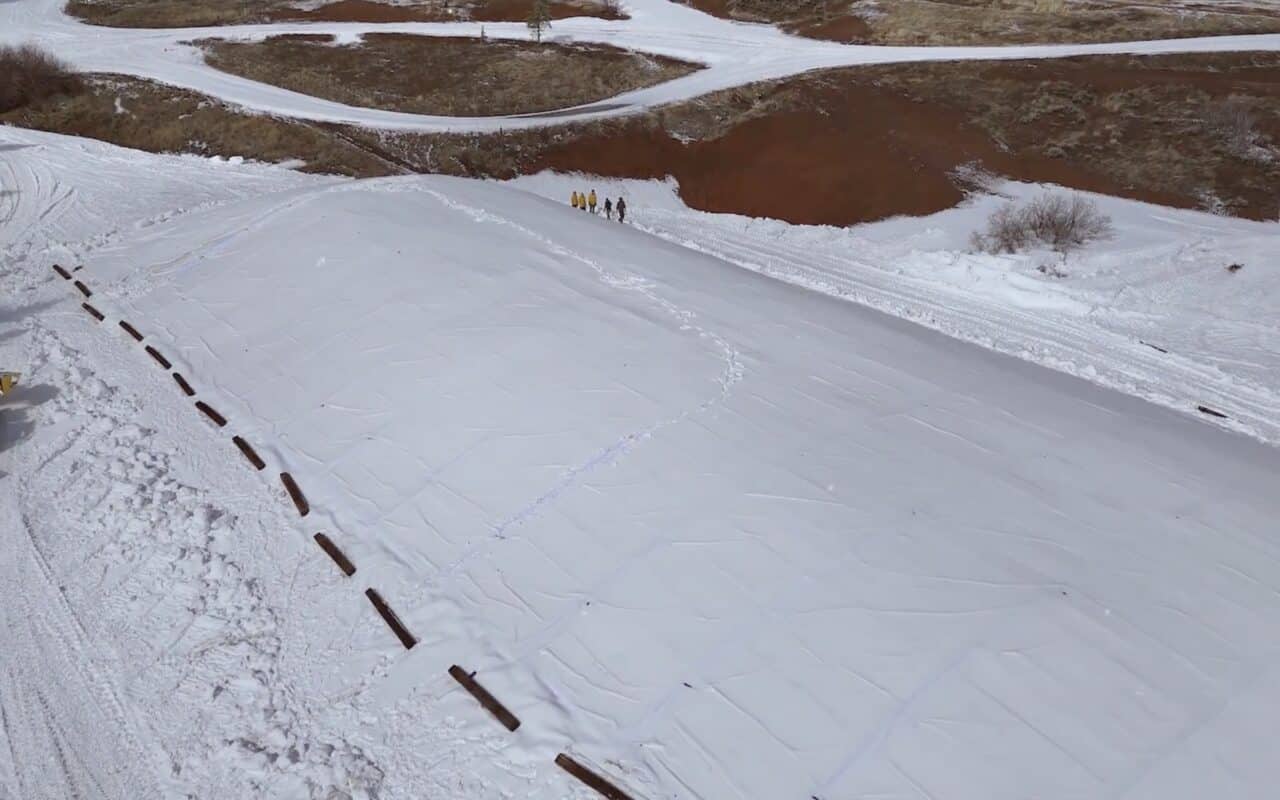 Man-made glacier at Soldier Hollow Nordic Ski Area in Utah.
