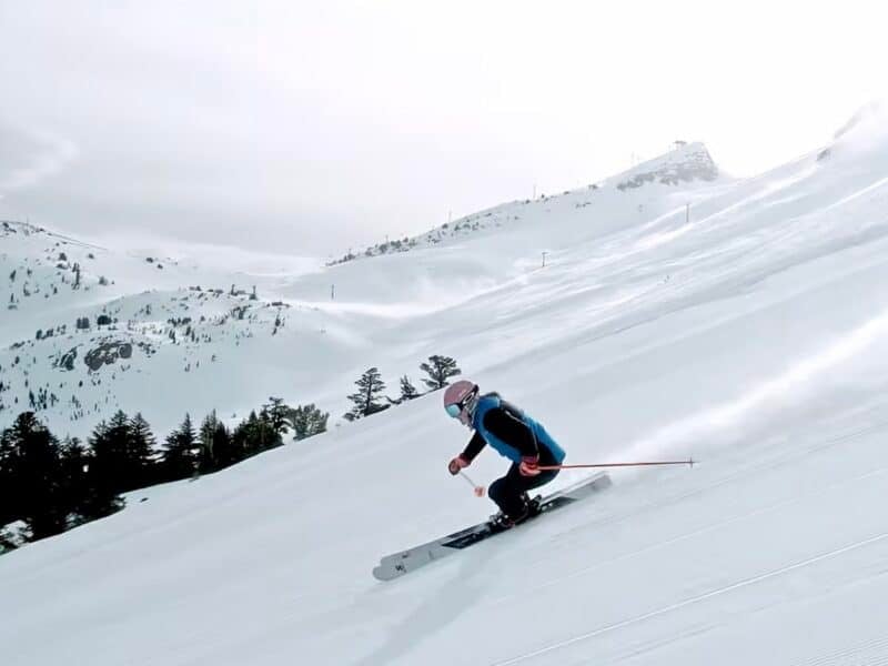 Skiing at Mammoth Mountain in California.