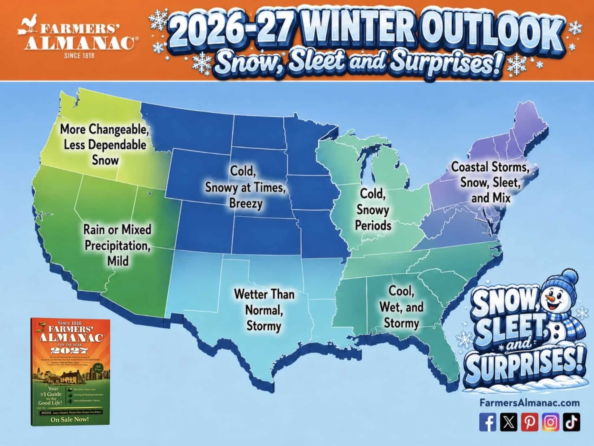 Farmers' Almanac 2026-2027 Winter Forecast.