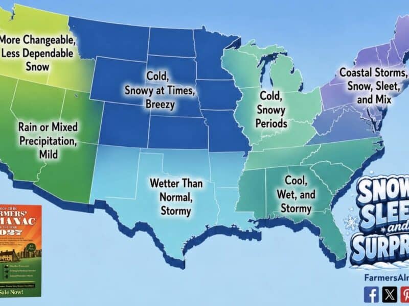 Farmers' Almanac 2026-2027 Winter Foreacst.