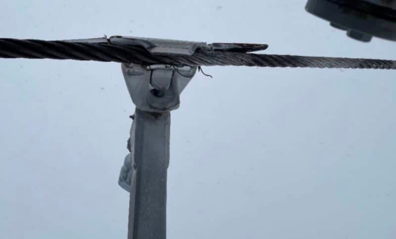 Haul Rope Damage at Carrier #22.