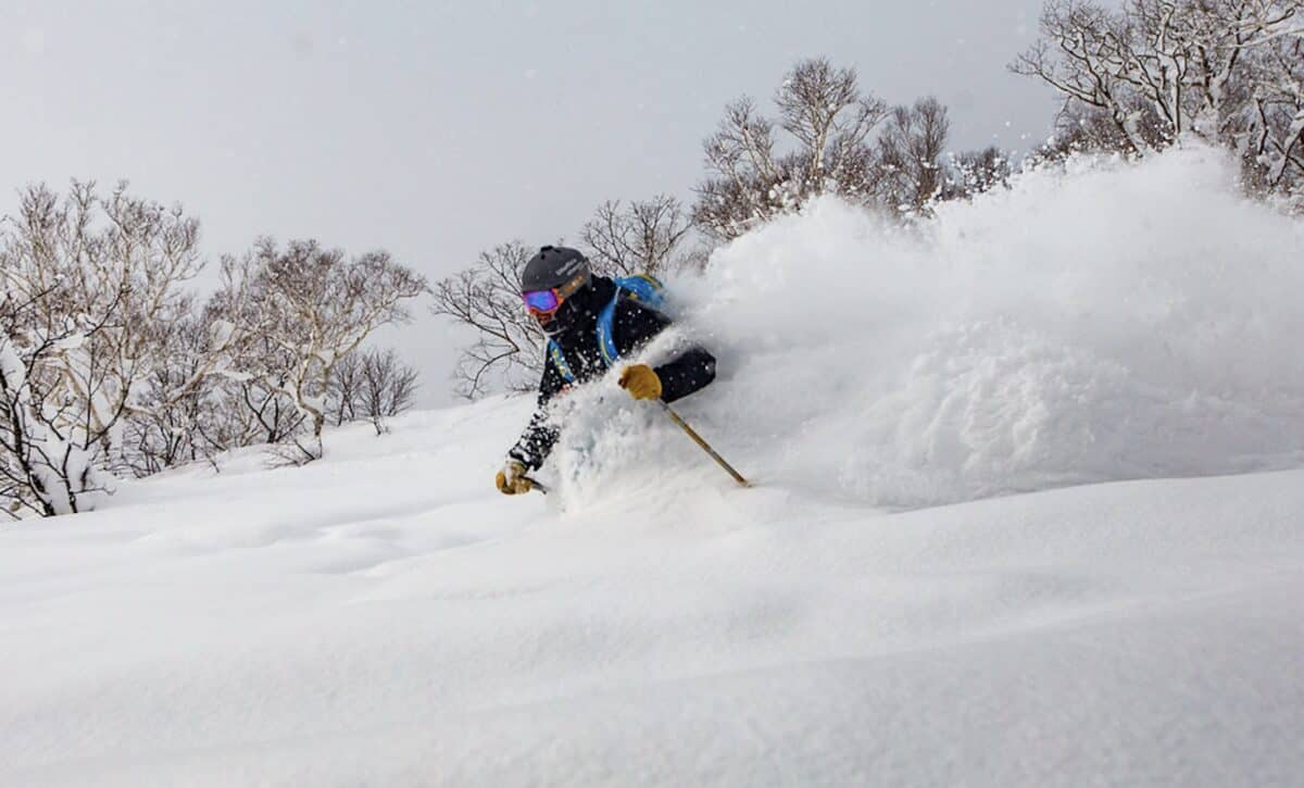 Powder skiing.