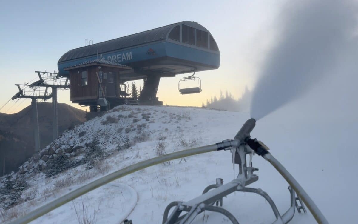 Snowmaking at Loveland Ski Area.