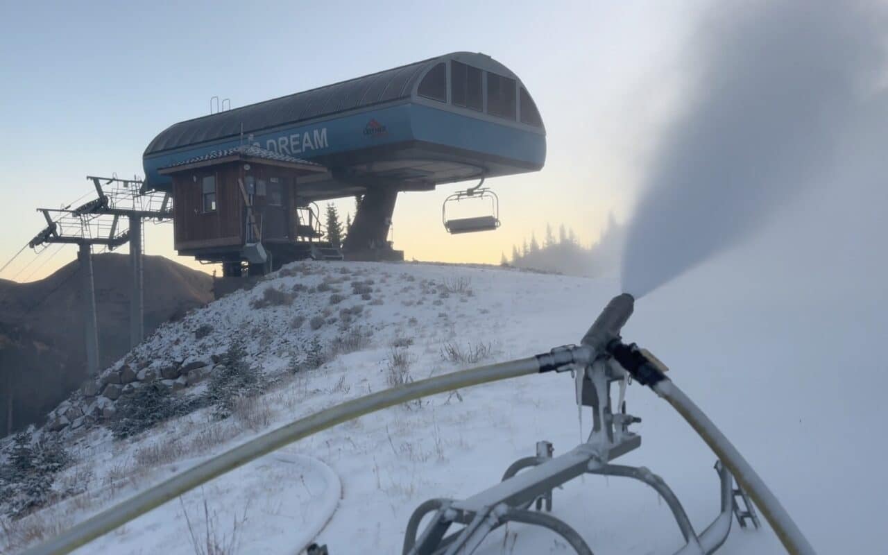 Snowmaking at Loveland Ski Area.