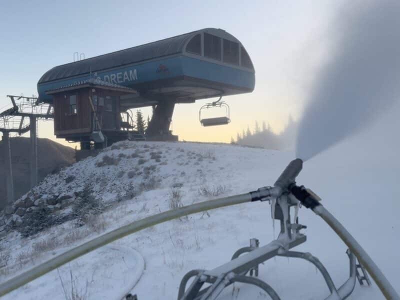 Snowmaking at Loveland Ski Area.