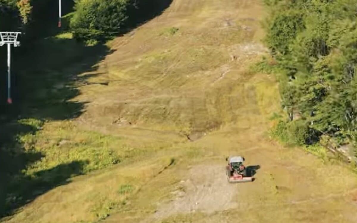 Ski resort mows the trail.