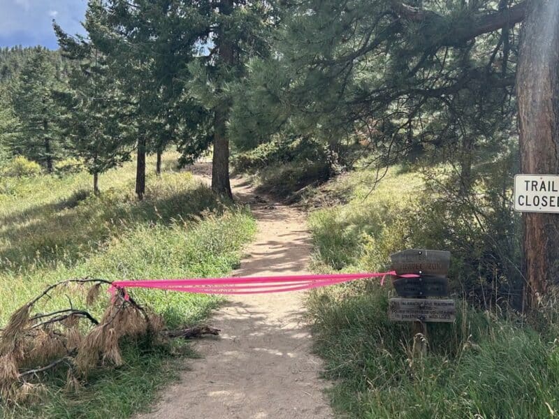 Trail closure in Northern Colorado.