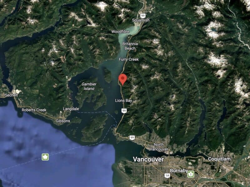 Redbout Wall in British Columbia, where a climber was rescued after multiple wasp stings.